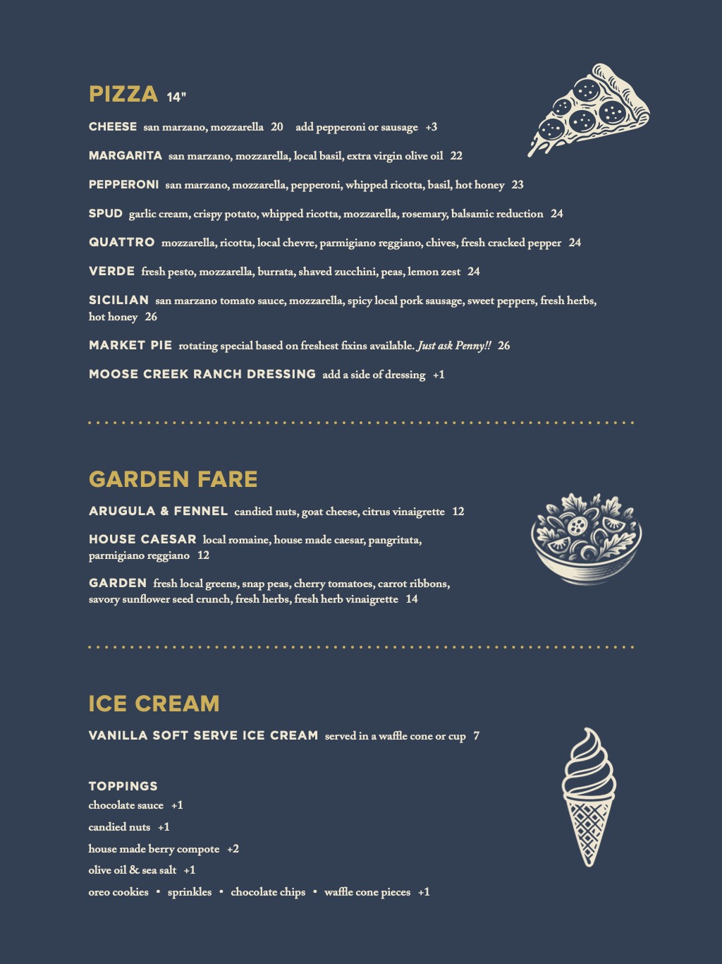 Penny's Pub Restaurant Food Menu
